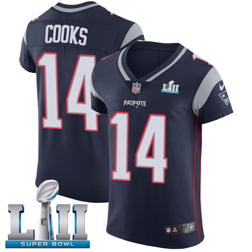 Nike Patriots #14 Brandin Cooks Navy Blue Team Color Super Bowl LII Men's Stitched NFL Vapor Untouchable Elite Jersey - Click Image to Close